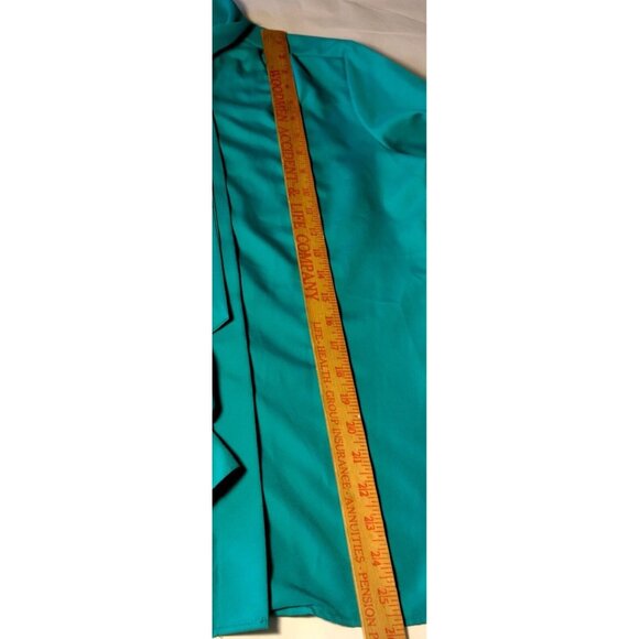Classic Fashions Blouse Women Size 8 Teal Tie Neck Long Sleeve Button Up - Picture 3 of 11